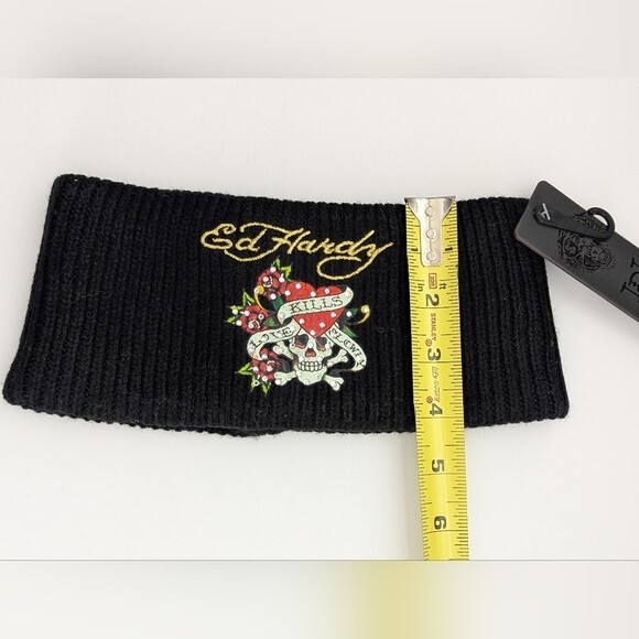 NWT Ed Hardy Winter Knit Headband Head/Ear Wrap/Warmer Kills Love Slowly